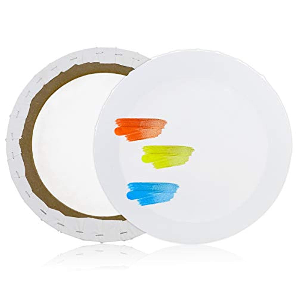 MotBach 2 unidades de 12.0 x 12.0 in, lienzo blanco estirado imprimado redondo de lienzo preestirado, espesar dibujo, pintura para manualidades, dibujo, pintura al óleo - Arteztik
