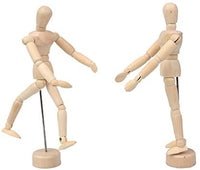 Maniquí de madera flexible modelo de maniquí de madera movible para artistas, decoración de casa, oficina, escritorio (2 unidades) (5.5 pulgadas) - Arteztik
