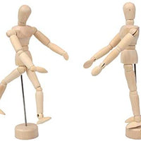 Maniquí de madera flexible modelo de maniquí de madera movible para artistas, decoración de casa, oficina, escritorio (2 unidades) (5.5 pulgadas) - Arteztik