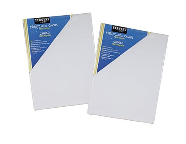 Sargent Art Value Pack de 2 lienzos estirados de 16.0 x 20.0 in, 2 unidades - Arteztik