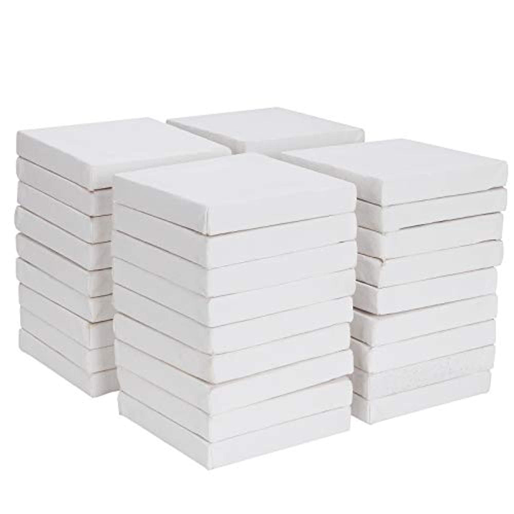 Starvasst - Paneles de lona (4.0 x 4.0 in, 36 unidades, algodón, preestirados, pequeños lienzos en blanco, para pinturas, manualidades, pequeños acrílicos, proyectos de arte al óleo - Arteztik