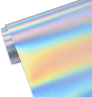 TECKWRAP Vinilo cromado plateado holográfico arcoíris brillante de 1 x 5  pies