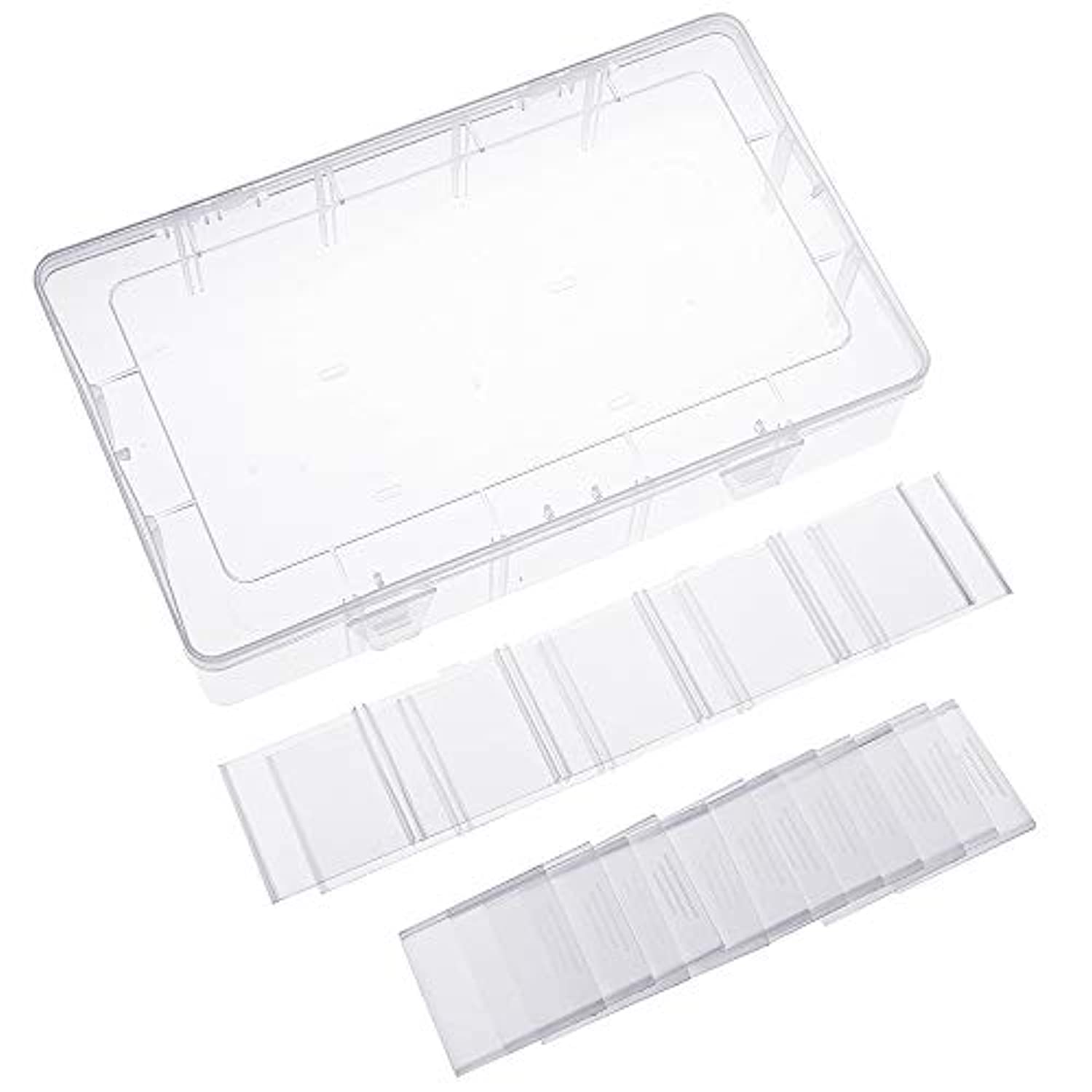 SGHUO 2 Pack 15 Girds Clear Plastic Organizer Box Storage for Washi Tape  Tackle Box Jewelry