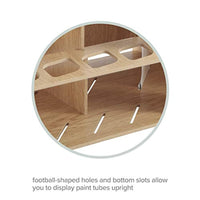 Mezzo - Juego de 3 estantes para pinceles y tubos de pintura para artistas, laminados de grano de madera, soporte de almacenamiento multicapa para pinceles, pinturas al óleo y acrílicas - Arteztik
