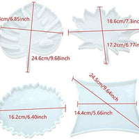 Juego de 4 moldes de silicona para posavasos, incluye molde redondo de hoja de arce tropical de rombo para resina epoxi para manualidades, proyectos de artesanía, decoración del hogar - Arteztik
