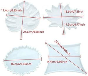 Juego de 4 moldes de silicona para posavasos, incluye molde redondo de hoja de arce tropical de rombo para resina epoxi para manualidades, proyectos de artesanía, decoración del hogar - Arteztik