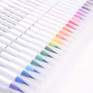 qianshan 48 colores real pincel marcadores con paleta – suave flexible punta de pincel, profesional acuarela pincel bolígrafos para adultos libros de colorear pintura dibujo Manga bocetos caligrafía escritura - Arteztik