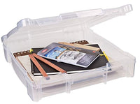 ArtBin 6912AB Essentials Caja de 12 x 12 pulgadas, organizador de arte y manualidades, [1] estuche de almacenamiento de plástico, transparente, 14.125 x 13.625 x 3 pulgadas - Arteztik
