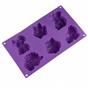 Molde de silicona para animales de bosque – MoldFun ardilla rana zorro tortuga búho erizo bandeja para cubitos de hielo, gelatina, galletas, magdalenas, pasteles, chocolate, jabón, barra de loción, cera, arcilla, cereza, yeso, hormigón - Arteztik