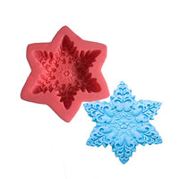 Molde de silicona en forma de copo de nieve de ONIKOOLA, molde de jabón hecho a mano, molde para hacer velas, fondant para tartas, jabón de arte, arcilla y chocolate, herramienta para hornear - Arteztik