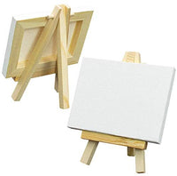 Set de caballetes de lona de 3 x 4 pulgadas de Fixsmith, paquete de 12 unidades, contiene 12 mini lienzos y 12 mini caballetes pequeños, lienzos en blanco estirados y caballetes de madera para pintar, manualidades, dibujo, decoración - Arteztik
