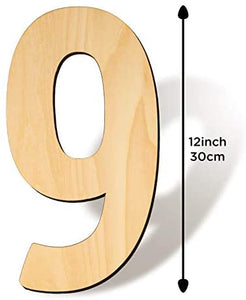 SAVITA 12.0 in en blanco número 0 rebanadas de madera sin terminar tablero de letrero para proyectos de manualidades, decoración de pared, cumpleaños, boda, fiesta (0) - Arteztik