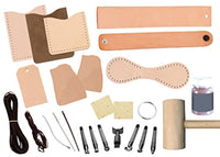 Real de piel Basic Craft Starter Kit – Herramientas básicas y piel para hacer una bolsa de Key Fob, etiqueta, Muñequera, teléfono celular y tarjeta de manga - Arteztik
