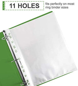 TYH Supplies 1000 unidades de protectores de hojas transparentes de peso pesado, 8.5 x 11 pulgadas, carga superior, sin vinilo, 11 agujeros - Arteztik