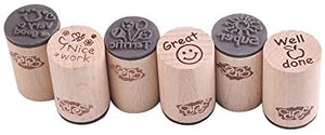 Decora - 6 sellos de goma de madera con diseño de copo de nieve para tarjetas, álbumes de recortes y manualidades - Arteztik