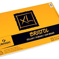 Canson XL Series Bristol - Bloc de papel de vitela para lápiz, acabado de vitela, plegable, 100 libras, 9 x 12 pulgadas, blanco brillante, 25 hojas - Arteztik