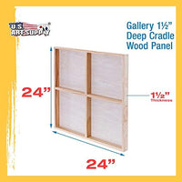 U.S. Art Supply - Tableros de madera de abedul de 24.0 x 24.0 in (24 x 24 pulgadas) de profundidad de artista (2 unidades) – lienzo de pared de madera de profundidad – pintura de medios mixtos, acrílico, aceite, encáustico - Arteztik
