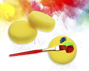 Esponjas redondas de espuma Penta Angel de 3.0 in, color amarillo, para pintura al óleo, acrílico, acuarela, arte y manualidades, color amarillo - Arteztik
