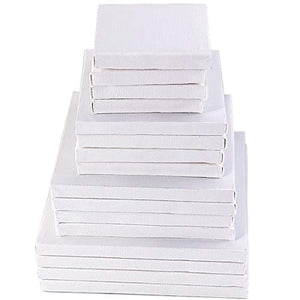 Pralb - Juego de 16 paneles de lienzo de 4 tamaños para pintura de arte (3 pulgadas/4 pulgadas/5 pulgadas/6 pulgadas/4 de cada uno) - Arteztik