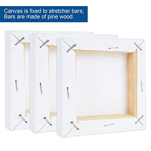 Mini paneles de lona de 3.9 x 3.9 in, paquete de 24 con soporte de madera de pino diminuto, soportes de algodón preestirados, pequeños lienzos en blanco para pinturas artesanías pequeños acrílicos al óleo proyectos - Arteztik