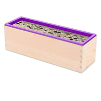 ZYTJ - Kit de moldes de jabón de silicona de 1.20 kg, molde rectangular flexible, viene con caja de madera, rascador ondulado y recto de acero inoxidable - Arteztik
