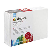 KINGART 820-14 - Paneles de lona (14 unidades, 5.0 x 7.0 in), color blanco - Arteztik
