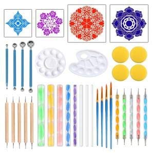 Juego de 36 herramientas de pintura de puntos, kit de herramientas de punto, plantilla de mandala, kit de herramientas de pintura de bricolaje, juego de herramientas de pintura para repujado de arcilla, esculpir arte de uñas - Arteztik