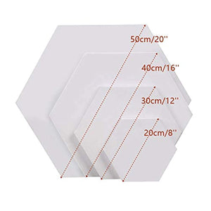 Juego de 3 tablas de lienzo hexagonales para pintar, lienzo de algodón con pintura al óleo y marcos de madera suave, kit de arte ideal para regalo (diámetro de 40 pulgadas) - Arteztik