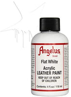 Angelus Pintura para cuero, 4 onzas, color blanco plano, 5 unidades - Arteztik
