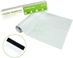 Acerich - Cinta de transferencia transparente para vinilo de 98.4 x 29.5 ft con rollo de papel de transferencia de rejilla verde, vinilo adhesivo para letreros, adhesivos de pared, puertas, ventanas (verde) - Arteztik
