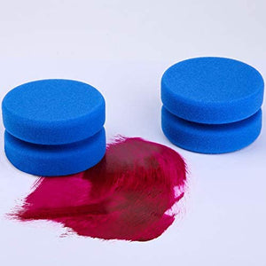 Aodaer - Esponja aplicadora de pintura, 6 unidades, esponja azul para detalles de pintura, se utiliza para manualidades artísticas o cera de coche con bolsa de almacenamiento colgante de malla, azul redondo de 3.1 pulgadas - Arteztik