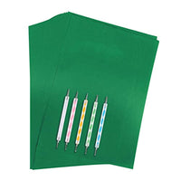 50 hojas de papel de transferencia de carbono con 5 lápices para repujado, papel de copia de carbono para lienzo, papel, madera, bricolaje, carpintería, pintura a mano (8.3 x 11.8 in) - Arteztik