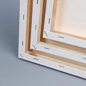 Tableros de lienzo para pintura, 3 unidades, sin ácidos, lienzo estirado en blanco de algodón 7 x 9,4, 3.7 x 4.6 in, 11,8 x 15,7 para pintores aficionados, estudiantes principiantes - Arteztik