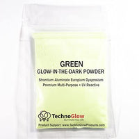 Verde Brilla en la oscuridad & UV Polvo; 35 – 50 micras, Verde, 4 onza - Arteztik
