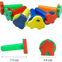 Lumsburry 59 esponjas de aprendizaje temprano para niños, kit de mini pinceles de pintura con 26 alfabetos ingleses, herramientas de dibujo (con delantal y caja) - Arteztik
