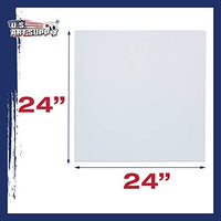 U.S. Art Supply 24 x 24 pulgadas lienzo estirado, 12 onzas imprimado, paquete de 6 unidades, color blanco profesional de 0.7 in, peso pesado, sin ácidos, pintura acrílica, pintura al óleo - Arteztik
