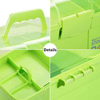 Kinsorcai Caja de almacenamiento de plástico de 11.0 in con bandeja extraíble, organizador multiusos y estuche de almacenamiento para arte y cosméticos (verde) - Arteztik