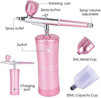 Airbrush Kit, Titoe Portable Handheld Mini Airbrush Compressor Set Kit with Air Brush Spray Gun for Makeup, Cake Decoration, Model Coloring, Manicure, Tattoo, Art Drawing (Pink) - Arteztik
