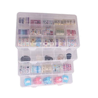 SUITUS 4 unidades 15 grandes compartimentos caja organizadora de plástico para cinta Washi, caja de almacenamiento transparente con divisores ajustables para joyas, manualidades, pegatinas, cuentas, aparejos de pesca (10.8 x 6.5 x 2.2 pulgadas) - Arteztik