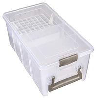 ArtBin Satchel con bandeja de marcador Art & Craft Organizer [1] Estuche de almacenamiento de plástico transparente, 15.25 x 8 x 6.25, translúcido - Arteztik
