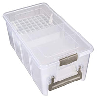 ArtBin Satchel con bandeja de marcador Art & Craft Organizer [1] Estuche de almacenamiento de plástico transparente, 15.25 x 8 x 6.25, translúcido - Arteztik