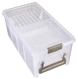 ArtBin Satchel con bandeja de marcador Art & Craft Organizer [1] Estuche de almacenamiento de plástico transparente, 15.25 x 8 x 6.25, translúcido - Arteztik