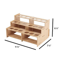 Mezzo - Juego de 3 estantes para pinceles y tubos de pintura para artistas, laminados de grano de madera, soporte de almacenamiento multicapa para pinceles, pinturas al óleo y acrílicas - Arteztik