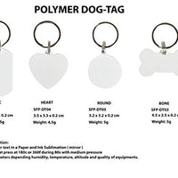 10 pcs. Color blanco corazón de polímero perro llavero Dye de sublimación transferencia de calor - Arteztik