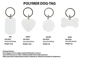 10 pcs. Color blanco corazón de polímero perro llavero Dye de sublimación transferencia de calor - Arteztik
