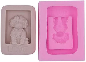 Moldes de silicona 3D para jabón de perro, moldes para velas de chocolate, pasteles, fondant, pasteles, perros, moldes - Arteztik