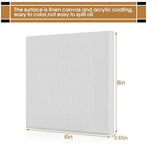 CBTONE - Lote de 12 mini paneles de lienzo (6 x 6, 100 % algodón pequeño, para pinturas, manualidades, dibujos, pequeños acrílicos, lona, 12 unidades) - Arteztik