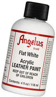 Angelus Pintura para cuero, 4 onzas, color blanco plano, 5 unidades - Arteztik
