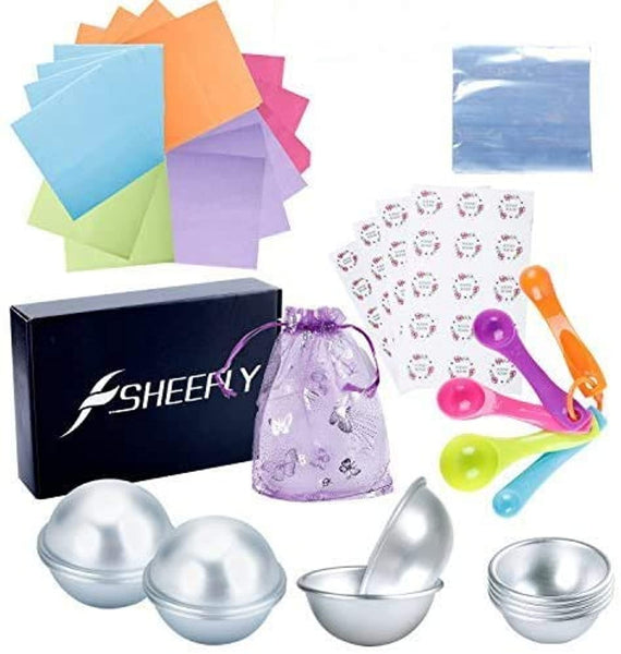 SHEEFLY - Juego de moldes para bombas de baño de metal para hacer bombas de baño, jabones y manualidades hechos a mano - Arteztik