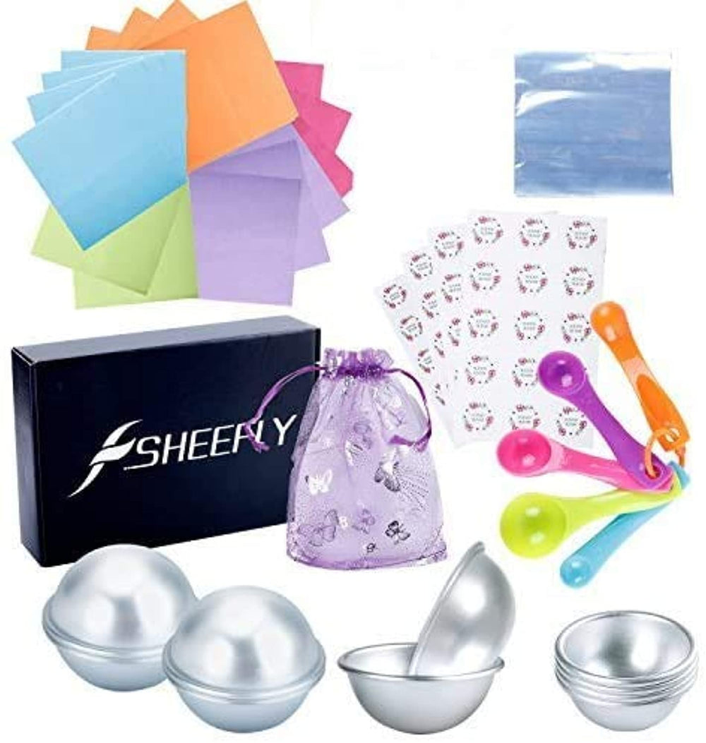 SHEEFLY - Juego de moldes para bombas de baño de metal para hacer bombas de baño, jabones y manualidades hechos a mano - Arteztik